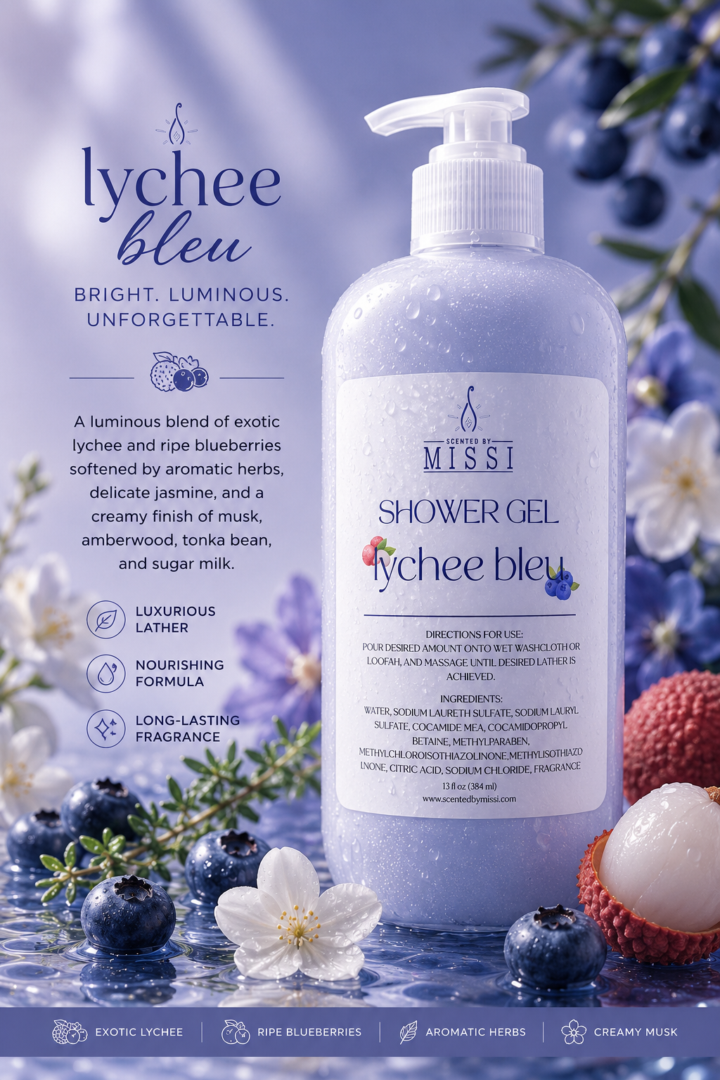 Lychee Bleu Shower Gel